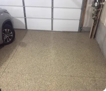 Highly professional clean garage concrete epoxy floor result